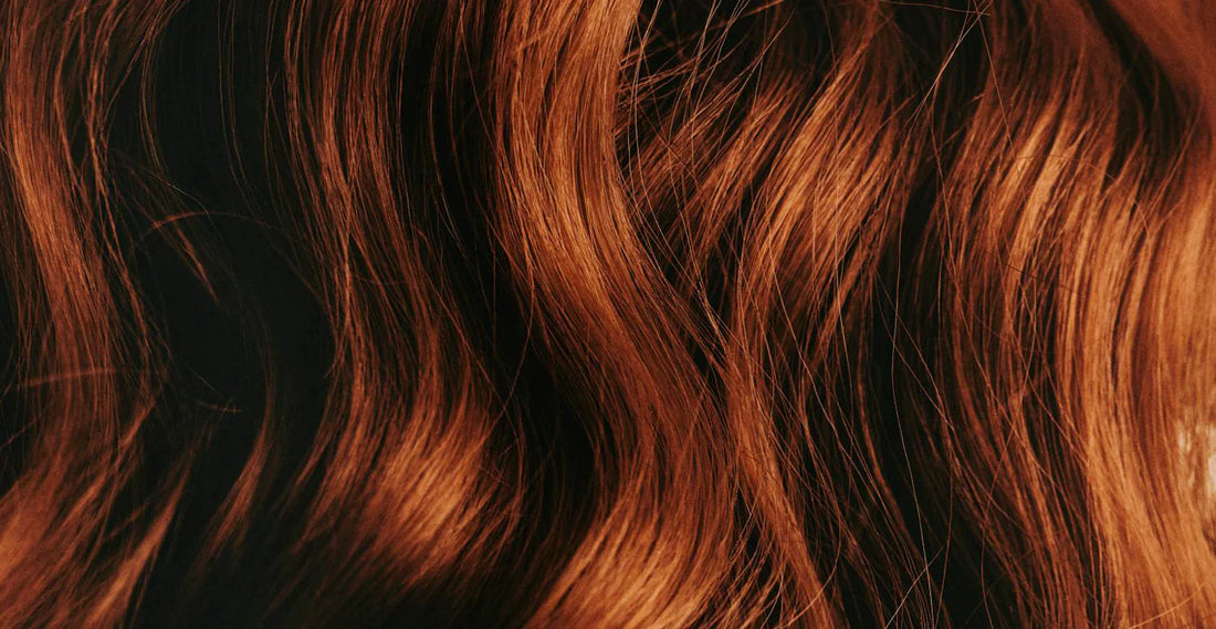 närbild av rött hår