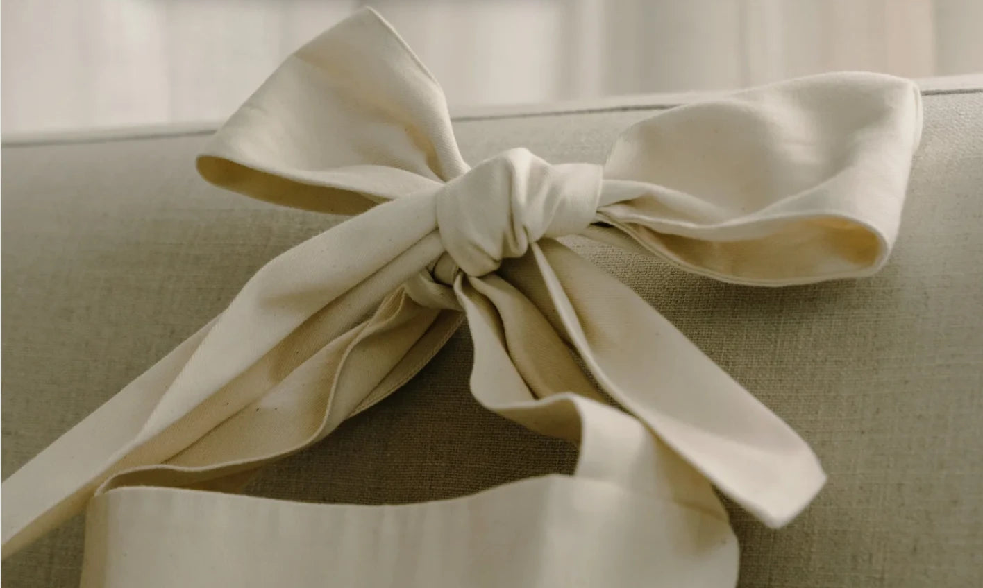 bow bag on the couch