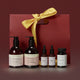 holiday hair kit product with gift box on background.